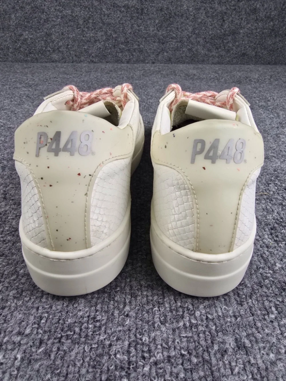 P448 Thea Mini Chess Platform Sneakers White Pink Size 38 US 7.5